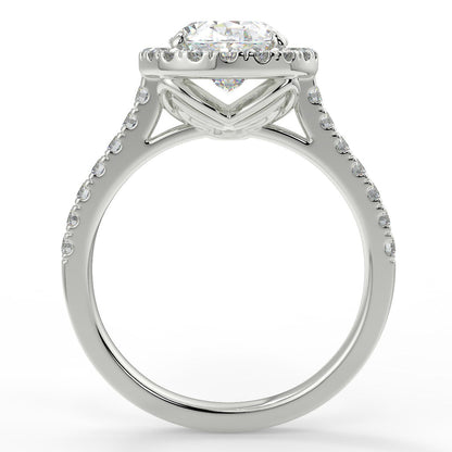 1.91 CT Oval Moissanite Halo Engagement Ring - farrellouise