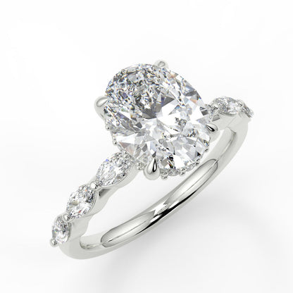 1.91 CT Oval Moissanite Pave Setting Engagement Ring - farrellouise