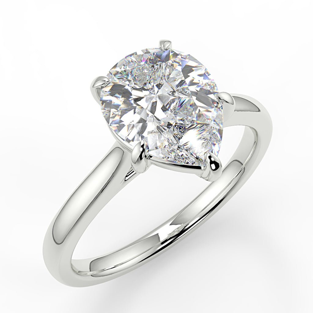 1.33 CT Pear Moissanite Solitaire Engagement Ring - farrellouise