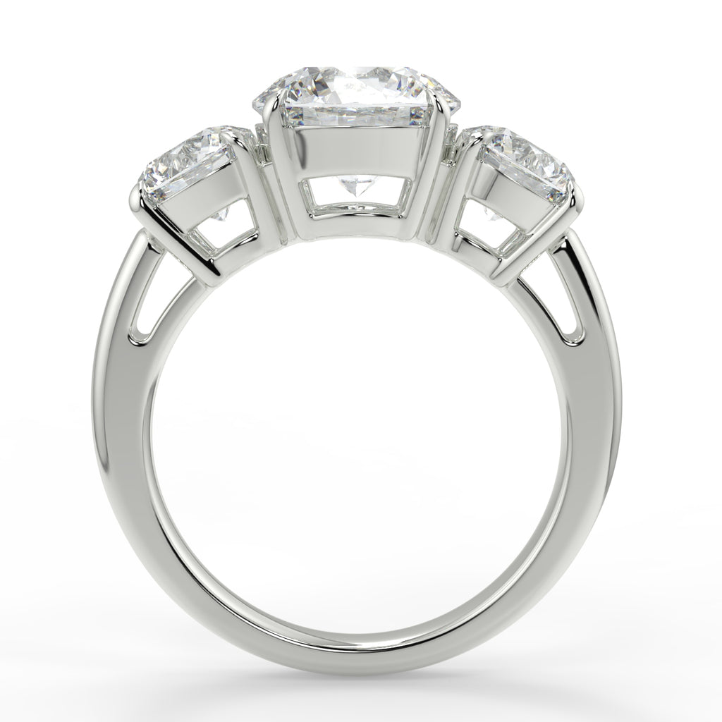 0.75 CT Round Moissanite Three Stone Engagement Ring - farrellouise