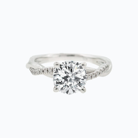 1.0 CT Round Shaped Moissanite Solitaire Twisted Engagement Ring 1