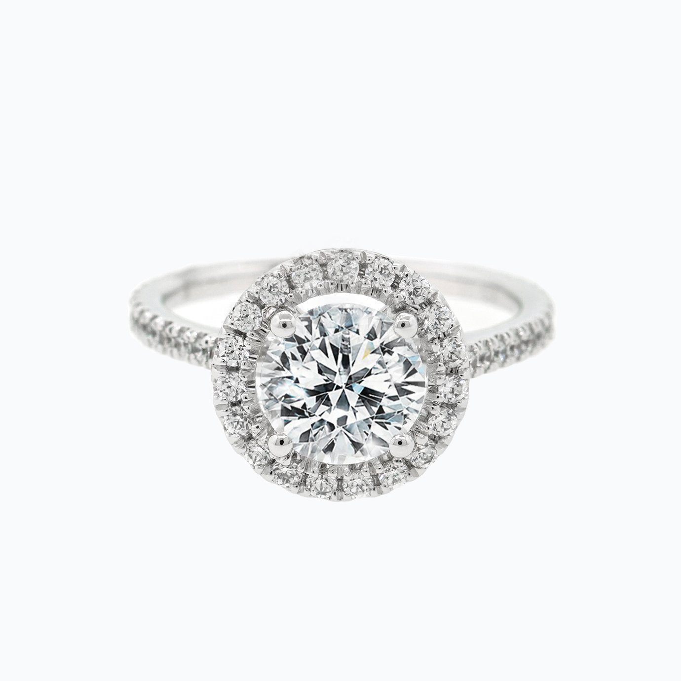 1.0 CT Round Shaped Moissanite Halo Engagement Ring 1