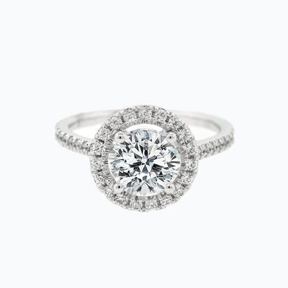 1.0 CT Round Shaped Moissanite Halo Engagement Ring 1