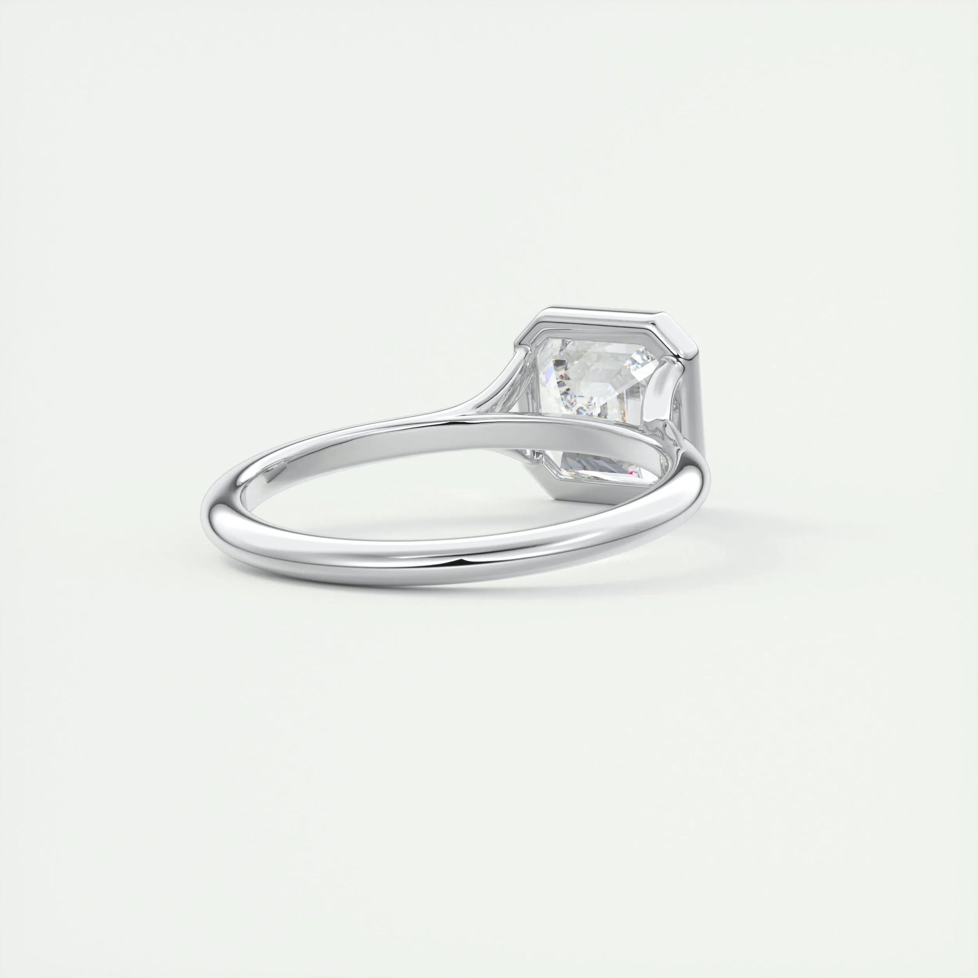 2.03 CT Asscher Cut Bezel Solitaire Moissanite Engagement Ring 3