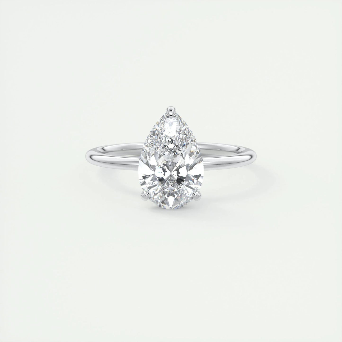 1.93 CT Pear Cut Solitaire Moissanite Engagement Ring 1