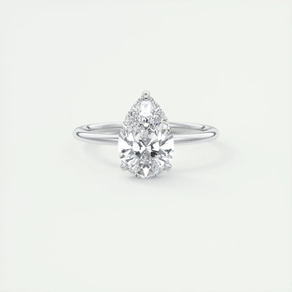 1.93 CT Pear Cut Solitaire Moissanite Engagement Ring 1