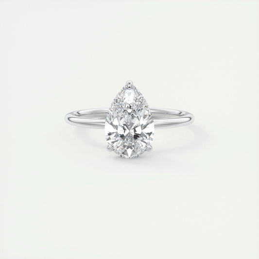 1.93 CT Pear Cut Solitaire Moissanite Engagement Ring 1