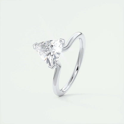 1.44 CT Trillion Cut Solitaire Moissanite Engagement Ring 4