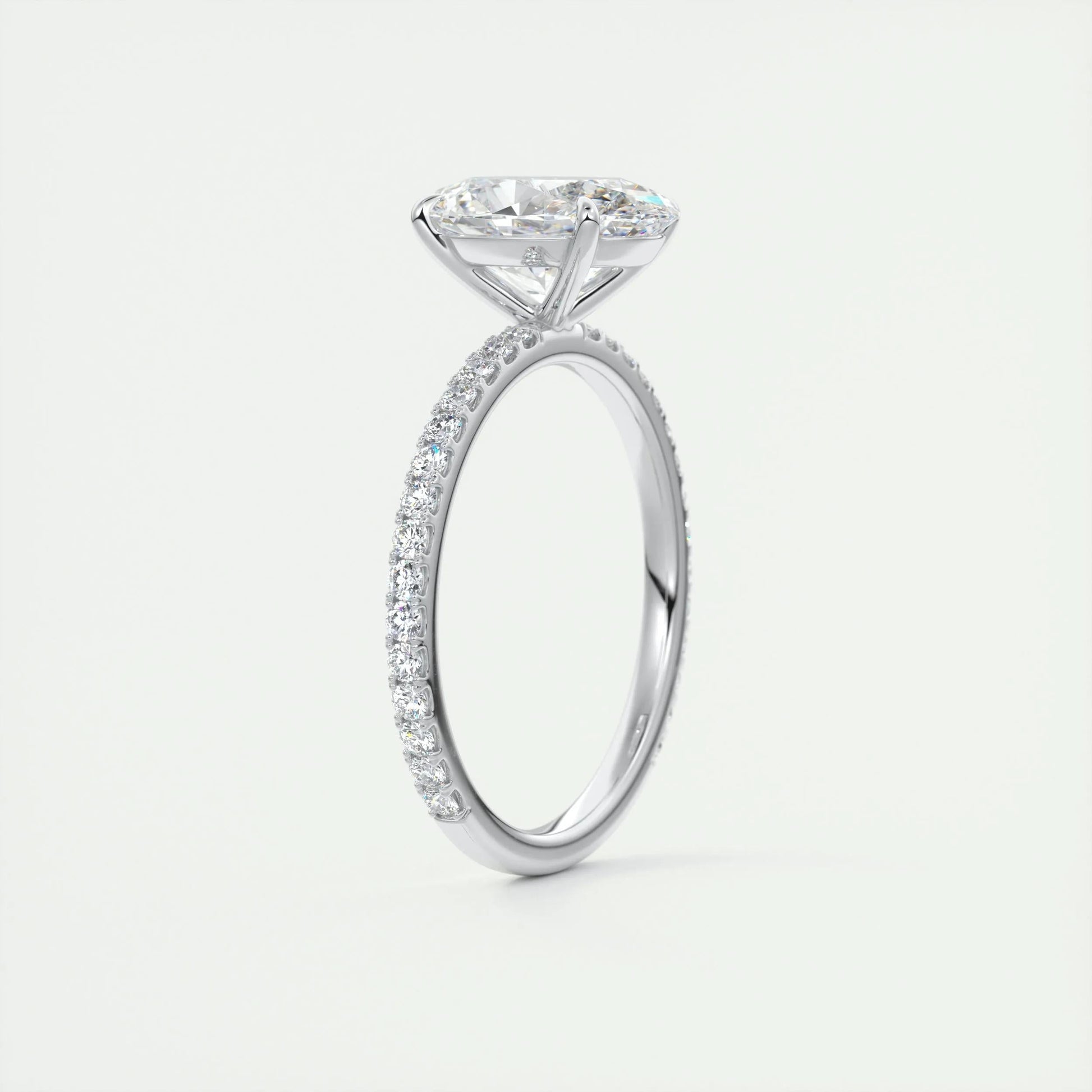 1.91 CT Oval Cut Solitaire Pave Moissanite Engagement Ring 8