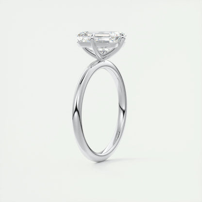 1.91 CT Emerald Cut Solitaire Moissanite Engagement Ring 6