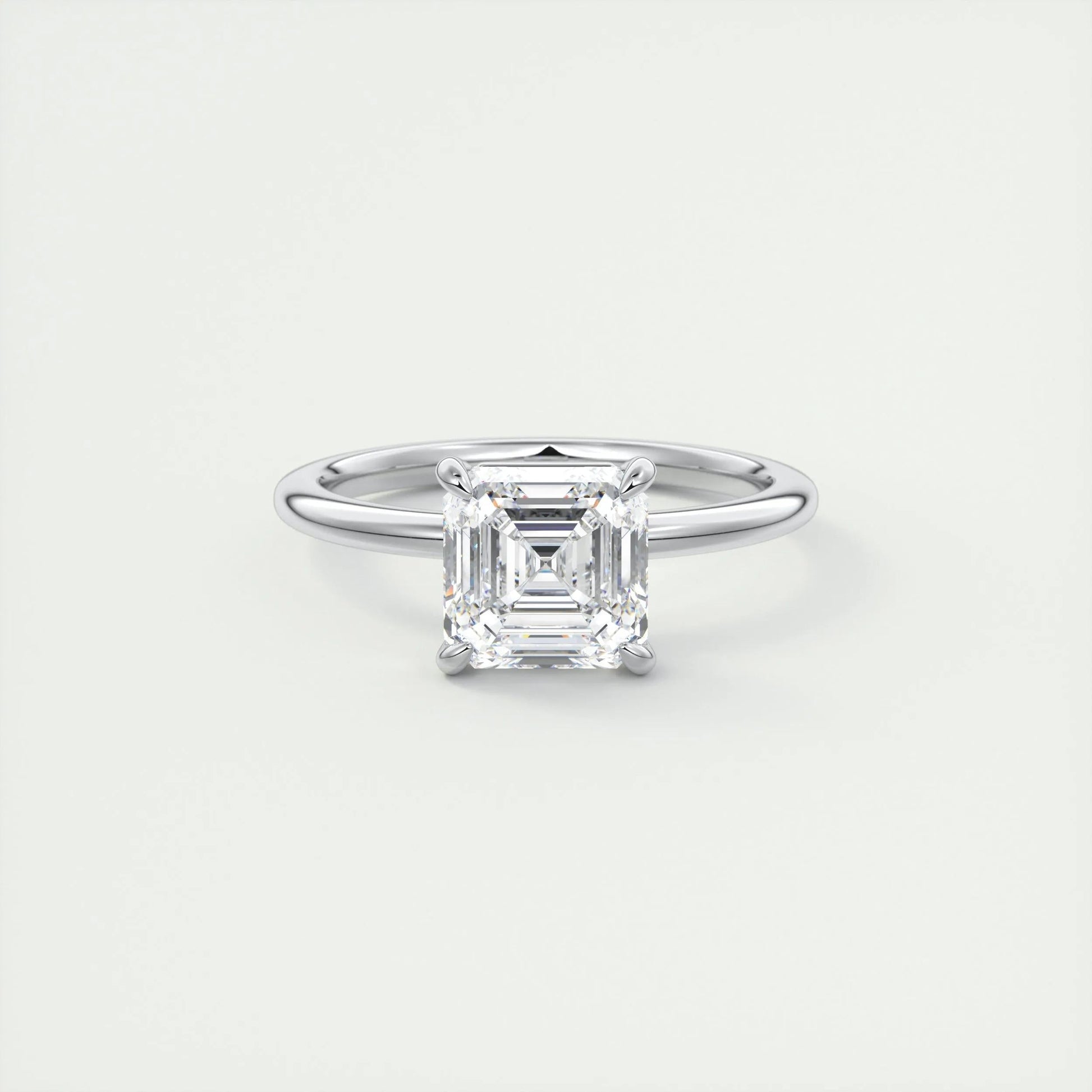 2.03 CT Asscher Cut Solitaire Moissanite Engagement Ring 1