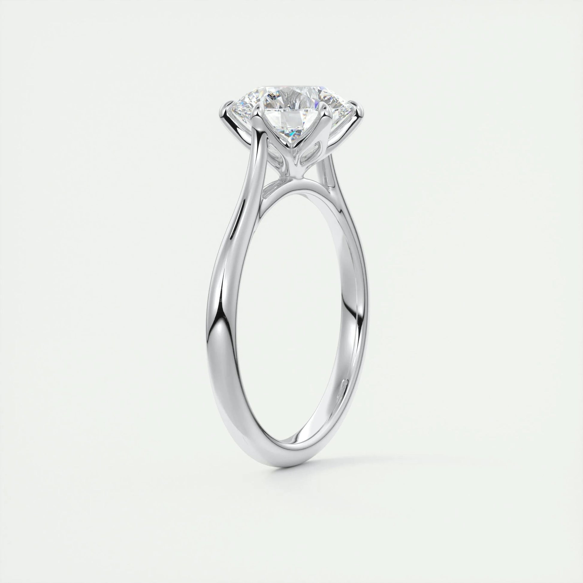 1.35 CT Round Cut Solitaire Moissanite Engagement Ring 5