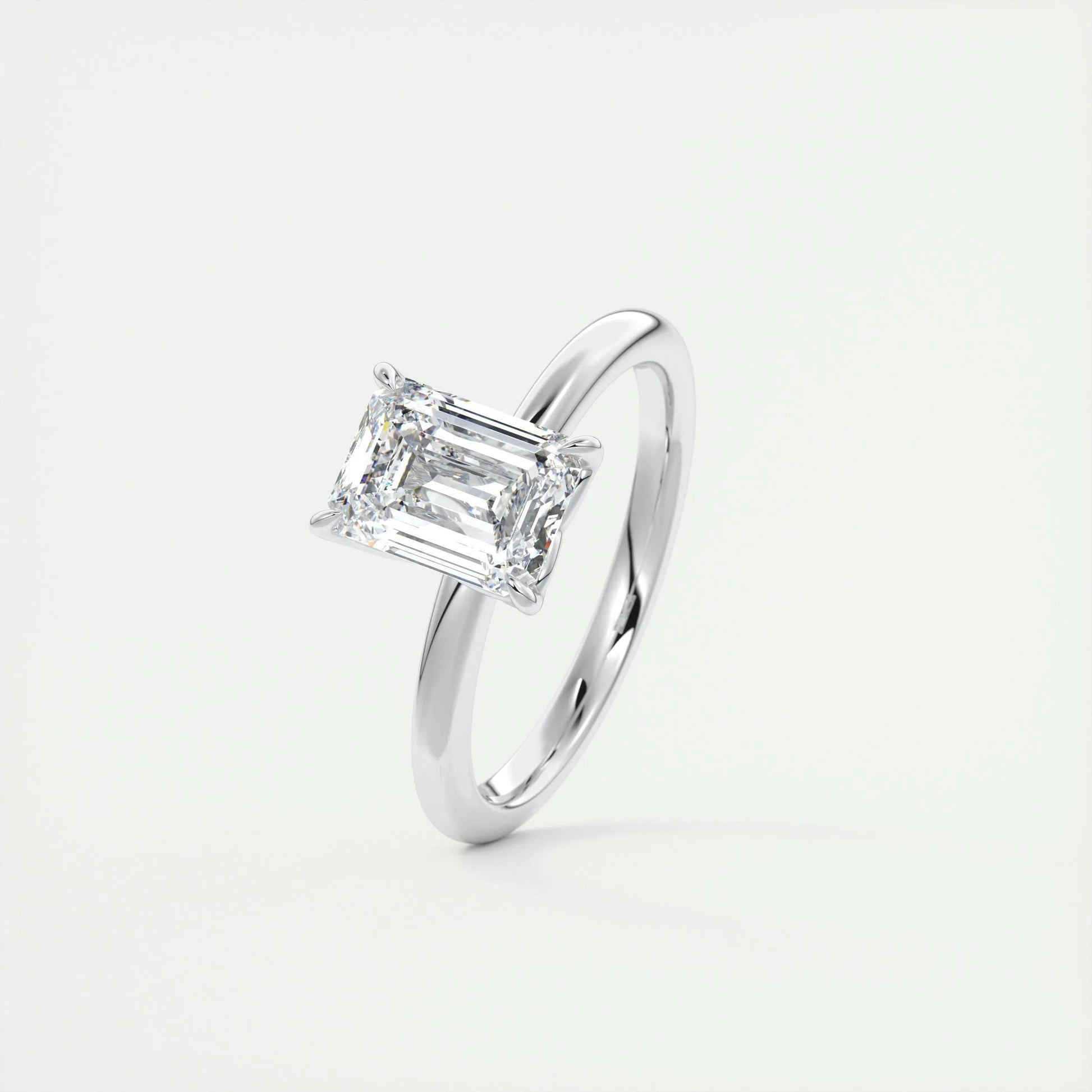 1.91 CT Emerald Cut Solitaire Moissanite Engagement Ring 5