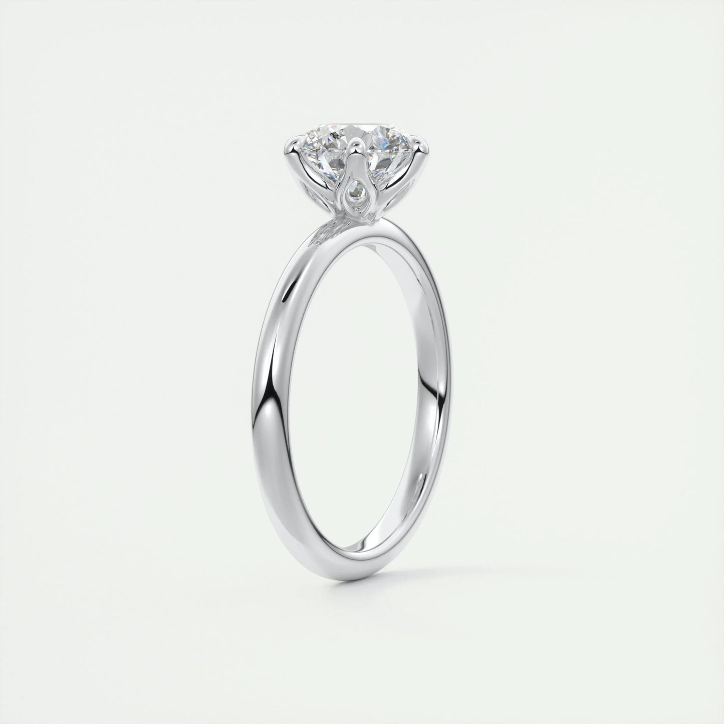 1.35 CT Round Cut Solitaire Moissanite Engagement Ring 6