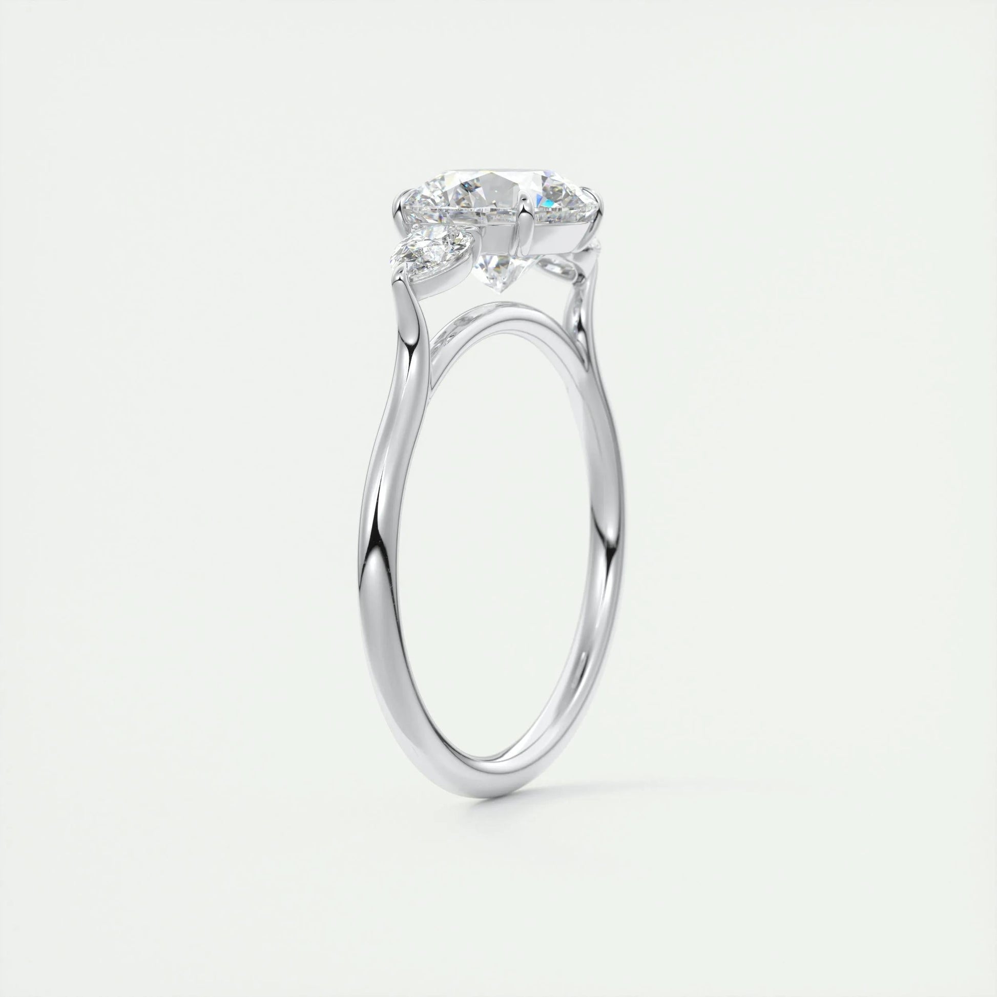 2.0 CT Round Cut Three Stone Moissanite Engagement Ring 7