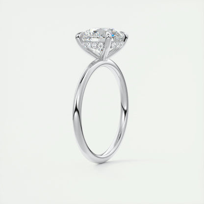 2.0 CT Round Solitaire Hidden Halo Moissanite Engagement Ring 6