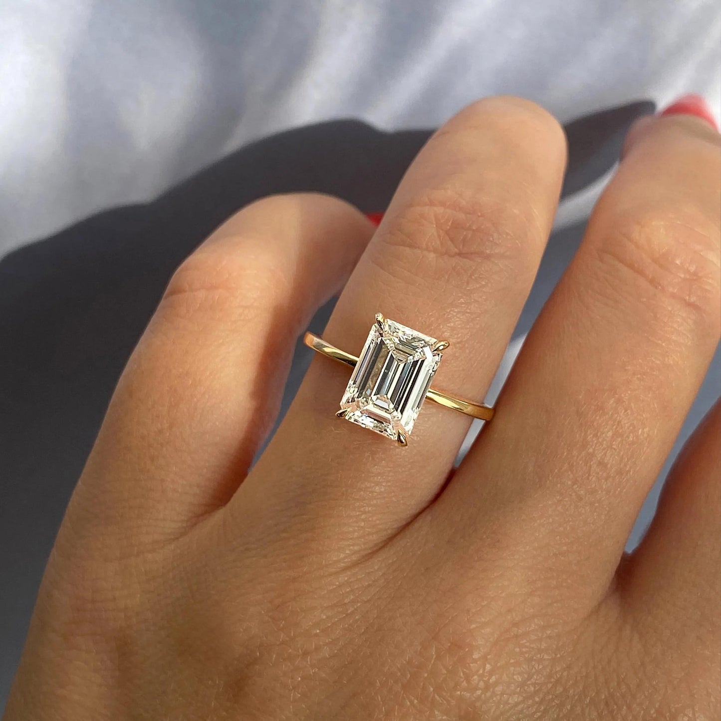 1.91 CT Emerald Cut Solitaire Moissanite Engagement Ring 23