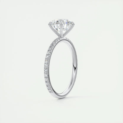 2.0 CT Round Cut Solitaire Pave Moissanite Engagement Ring 6