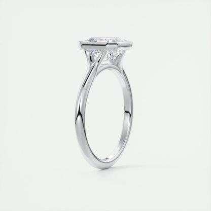 2.03 CT Asscher Cut Bezel Solitaire Moissanite Engagement Ring 6