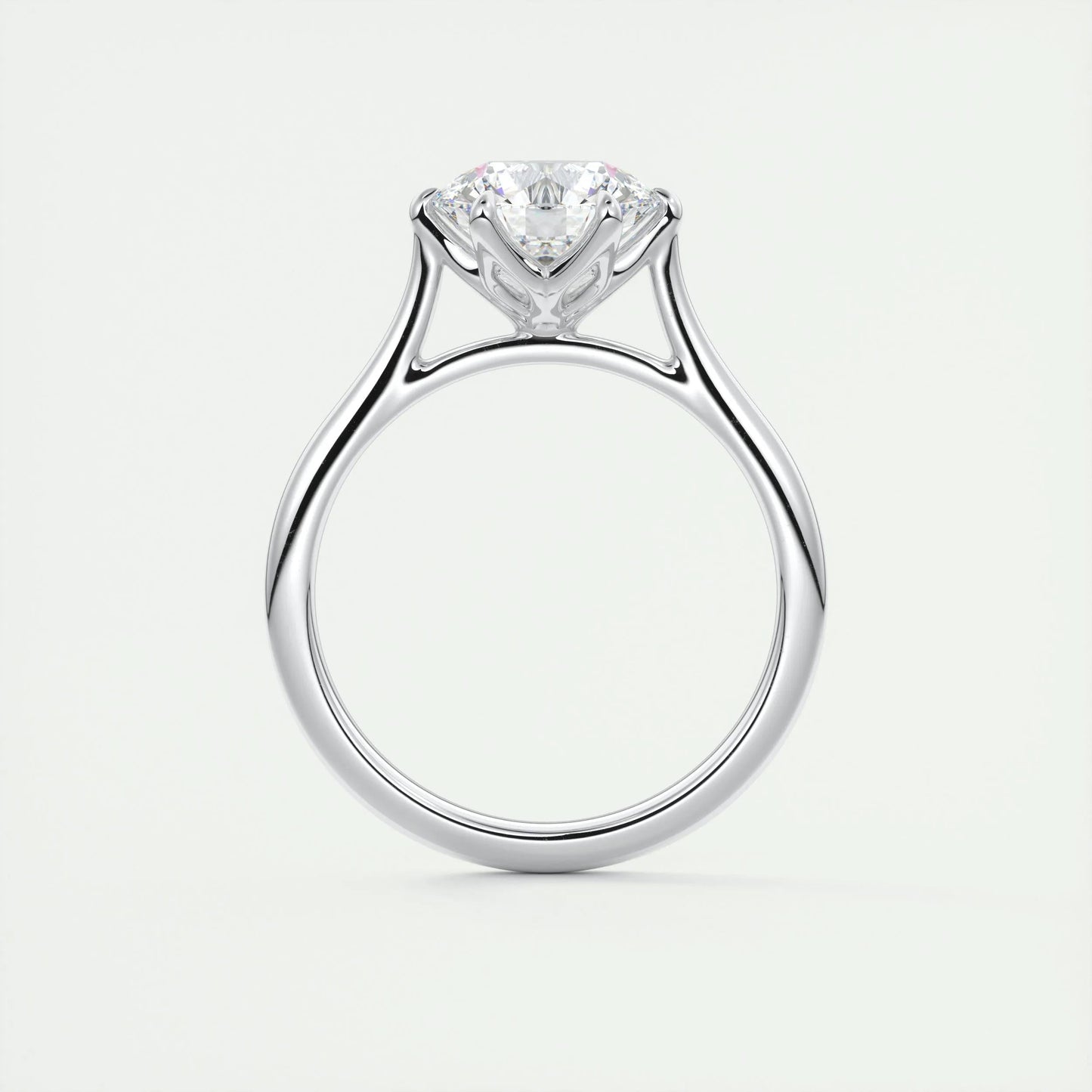 1.35 CT Round Cut Solitaire Moissanite Engagement Ring 6