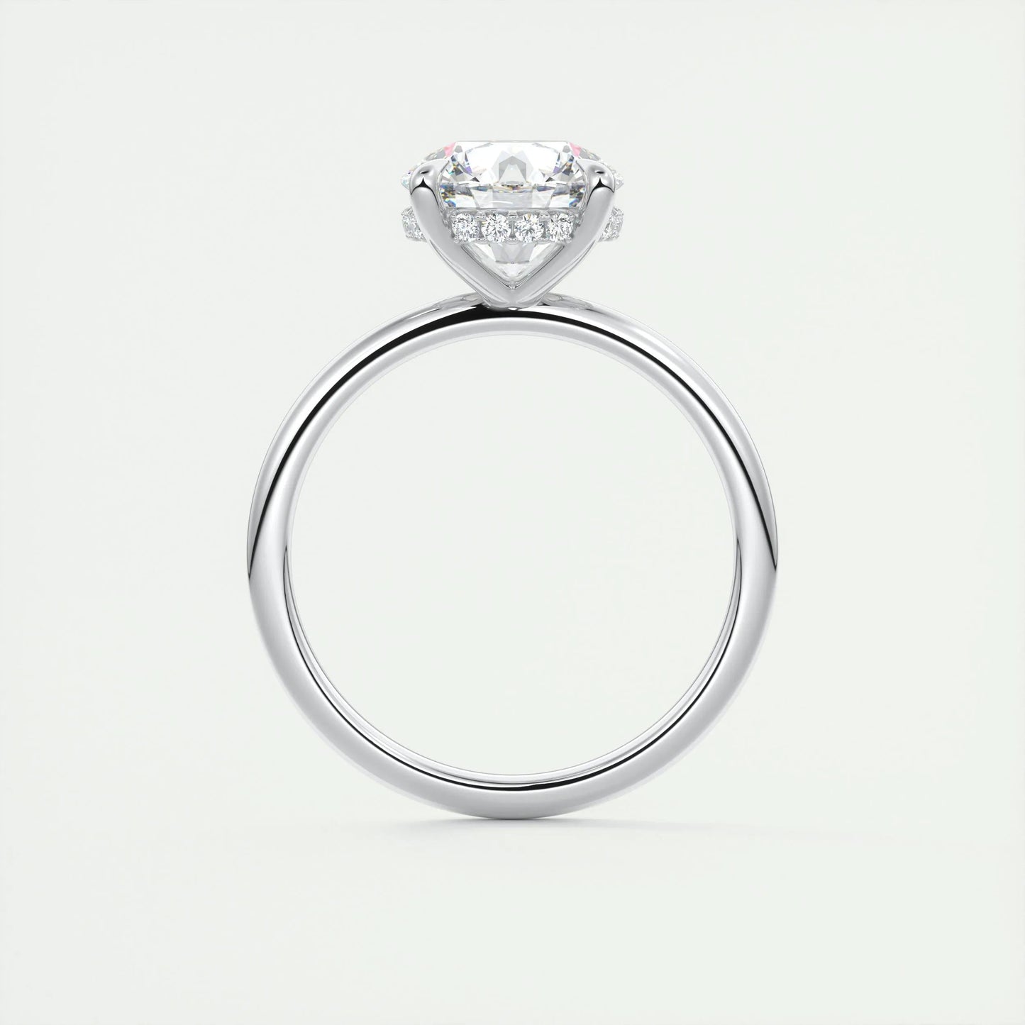 2.0 CT Round Solitaire Hidden Halo Moissanite Engagement Ring 7