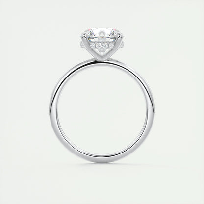 2.0 CT Round Solitaire Hidden Halo Moissanite Engagement Ring 7