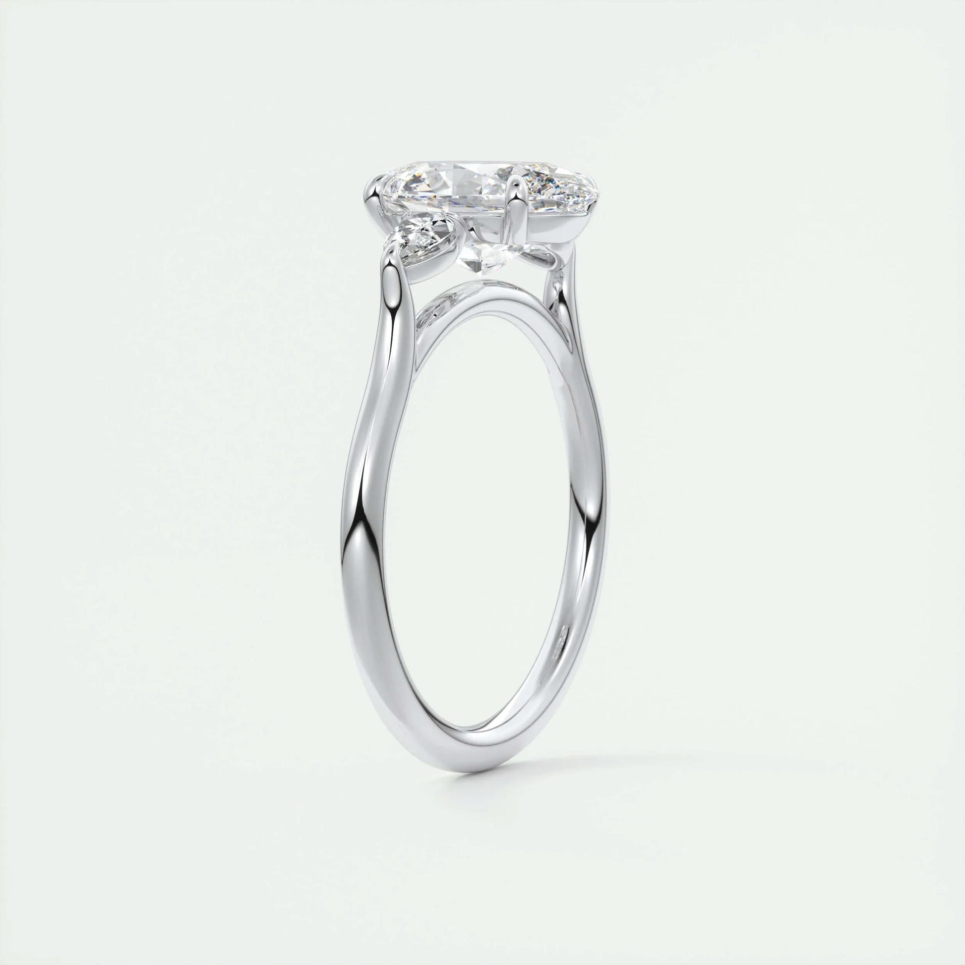 1.91 CT Oval Cut Three Stone Moissanite Engagement Ring 7