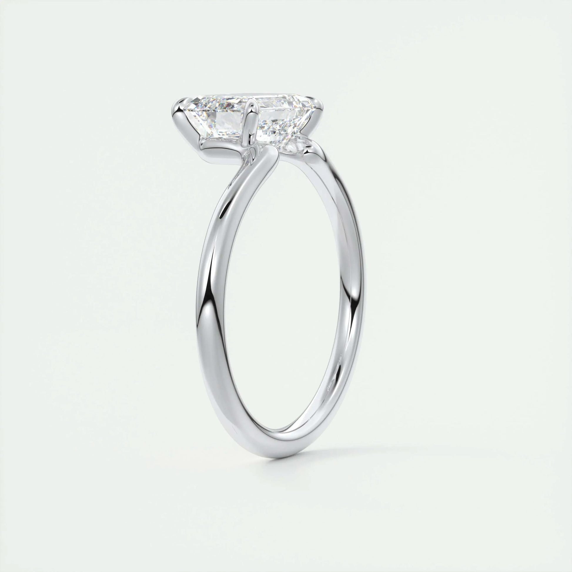 1.91 CT Emerald Cut Solitaire Moissanite Engagement Ring 6