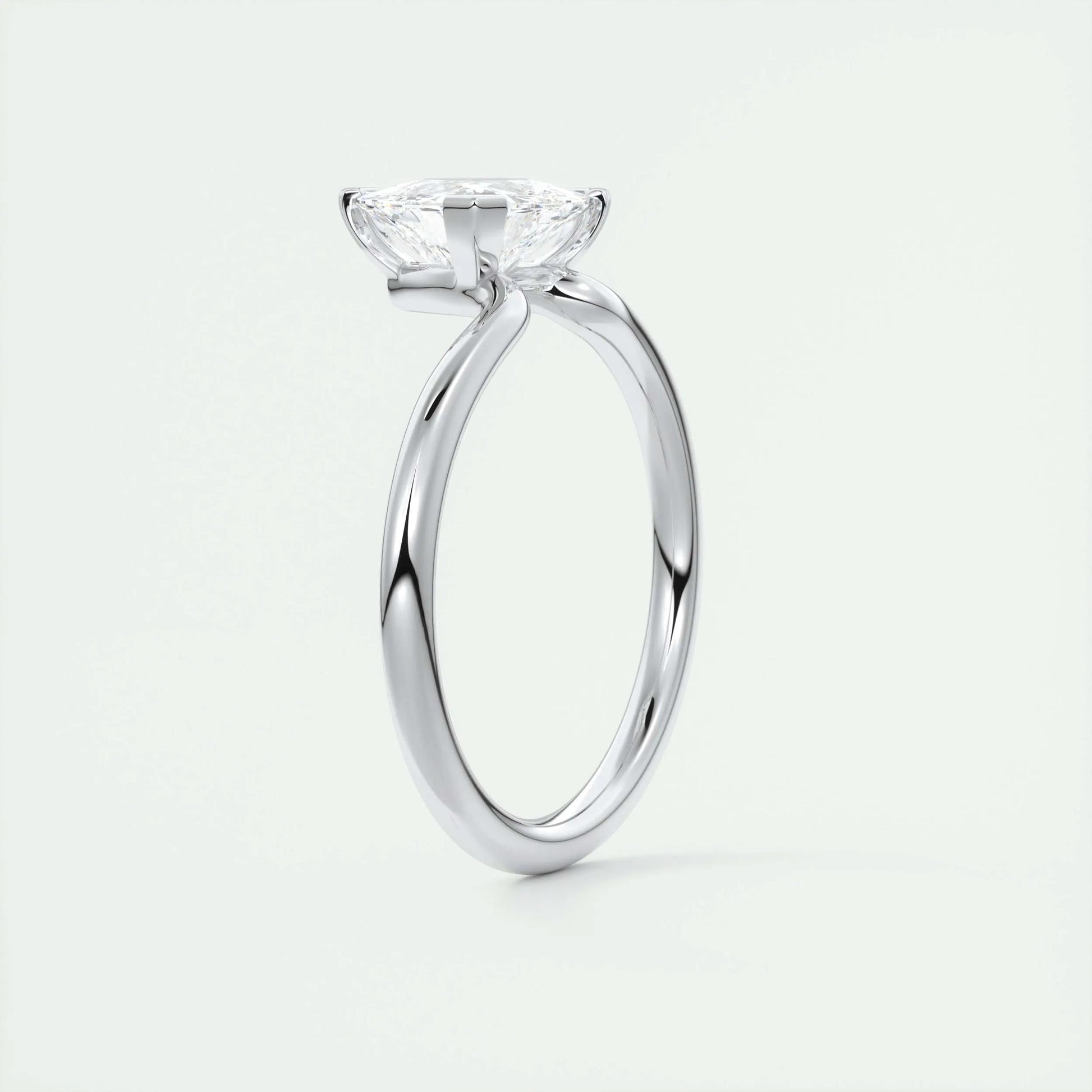 1.44 CT Trillion Cut Solitaire Moissanite Engagement Ring 6