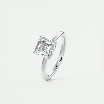 2.03 CT Asscher Cut Solitaire Moissanite Engagement Ring 4