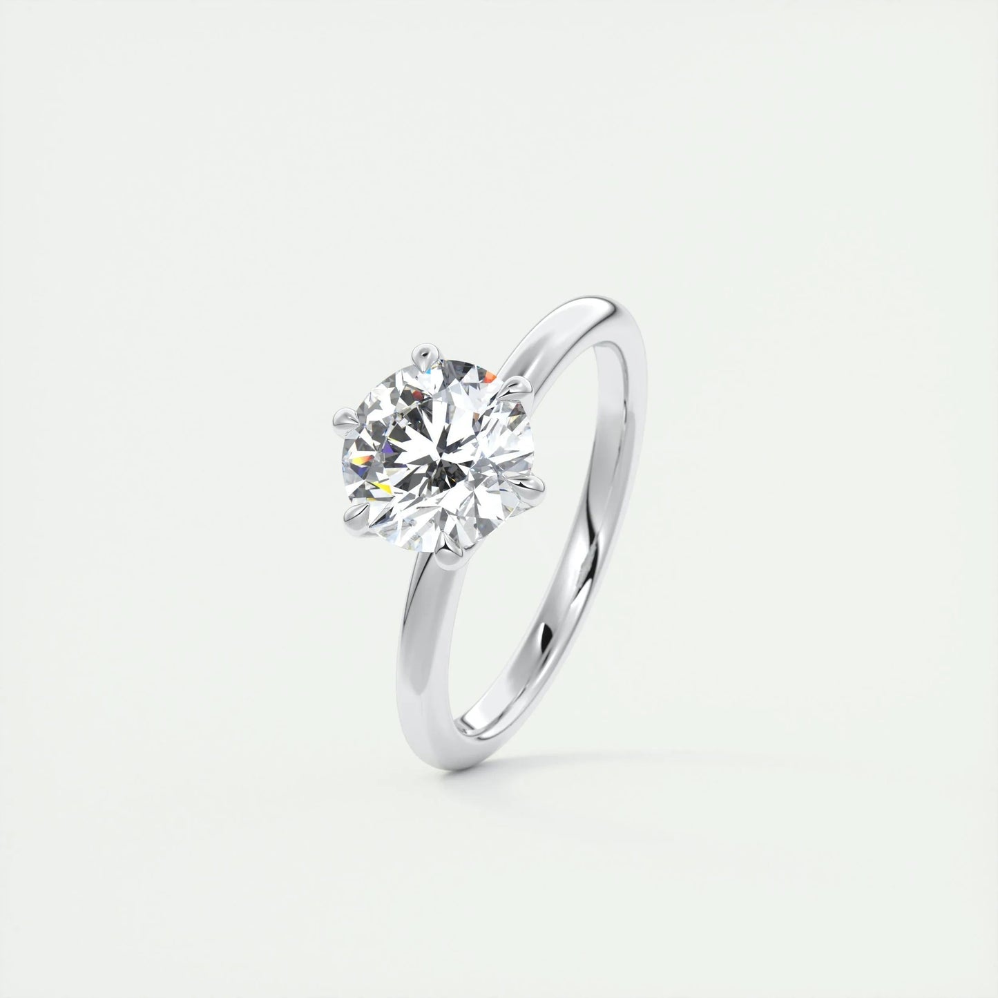 1.35 CT Round Cut Solitaire Moissanite Engagement Ring 4