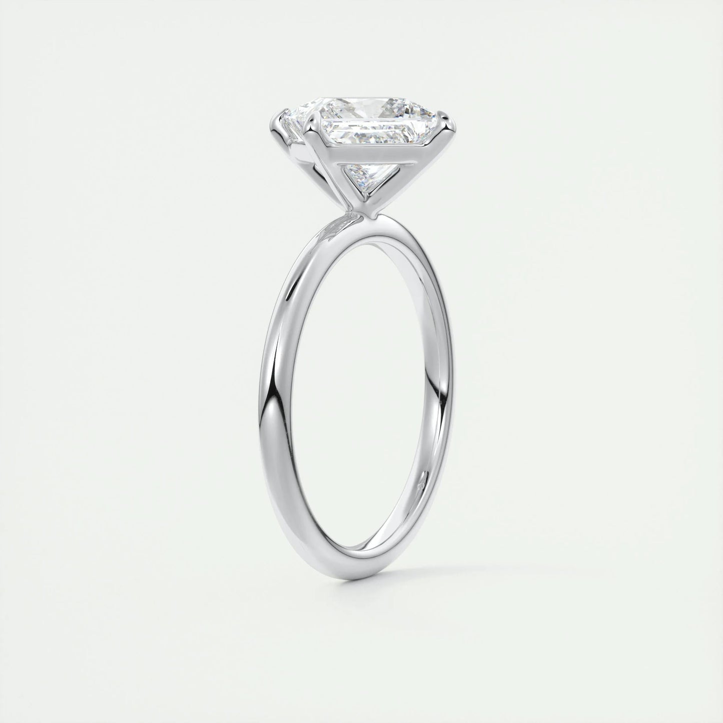 2.08 CT Princess Cut Solitaire Moissanite Engagement Ring 6