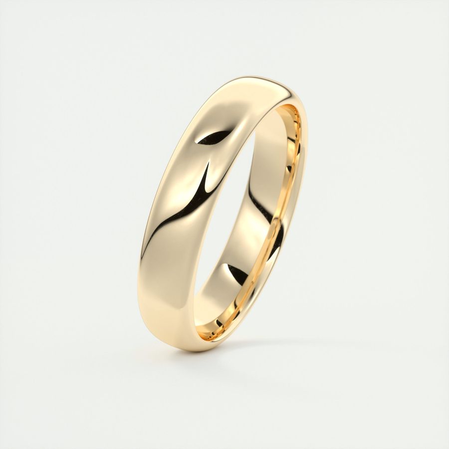 Polished Finish Regular Yellow Gold Men's Band 10