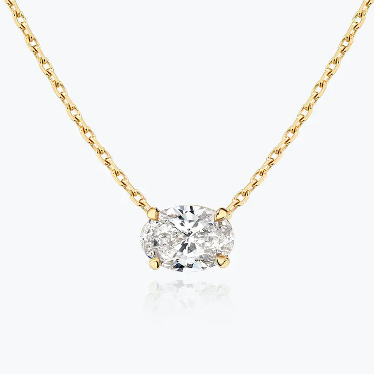 0.25-1.0ct Oval Cut Solitaire Moissanite Diamond Necklace 2