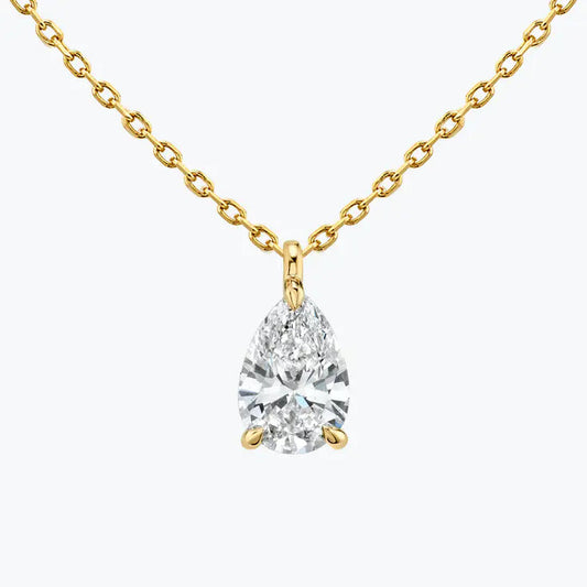 0.25-1.0ct Pear Cut Solitaire Moissanite Diamond Necklace 2