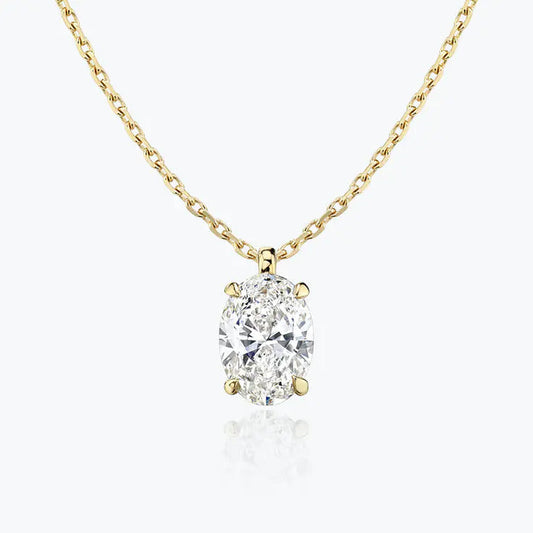 0.25-1.0ct Oval Cut Solitaire Moissanite Diamond Necklace 2