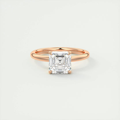 2.03 CT Asscher Cut Solitaire Moissanite Engagement Ring 15