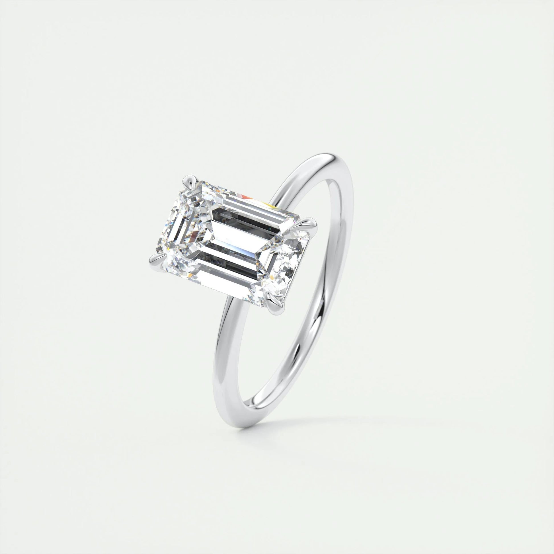 1.91 CT Emerald Cut Solitaire Moissanite Engagement Ring 5