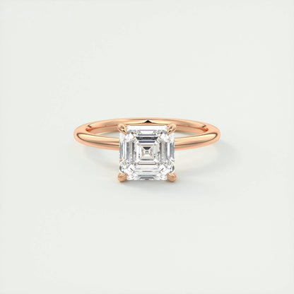 2.03 CT Asscher Cut Solitaire Moissanite Engagement Ring 15