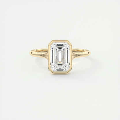 2.03 CT Emerald Cut Bezel Solitaire Moissanite Engagement Ring 8