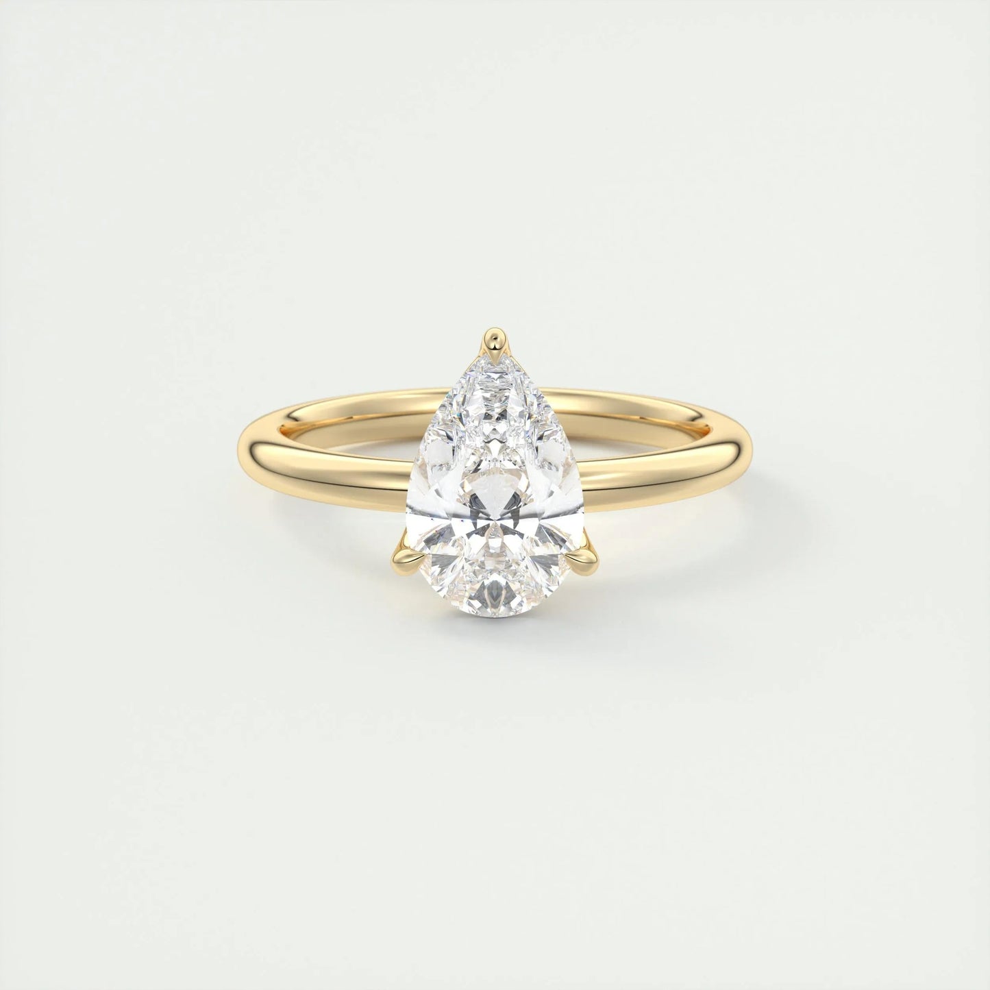 1.93 CT Pear Cut Solitaire Moissanite Engagement Ring 8