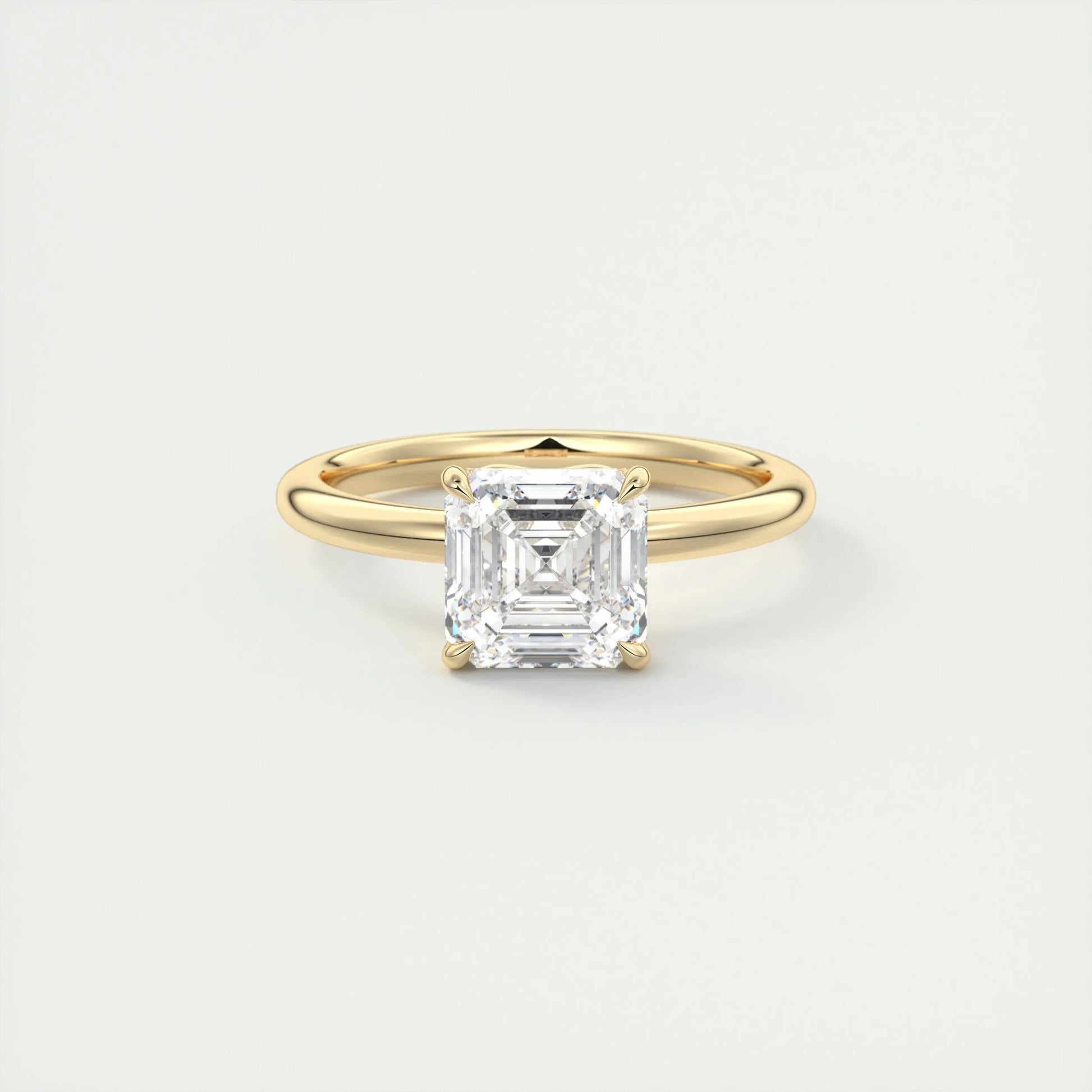 2.03 CT Asscher Cut Solitaire Moissanite Engagement Ring 8