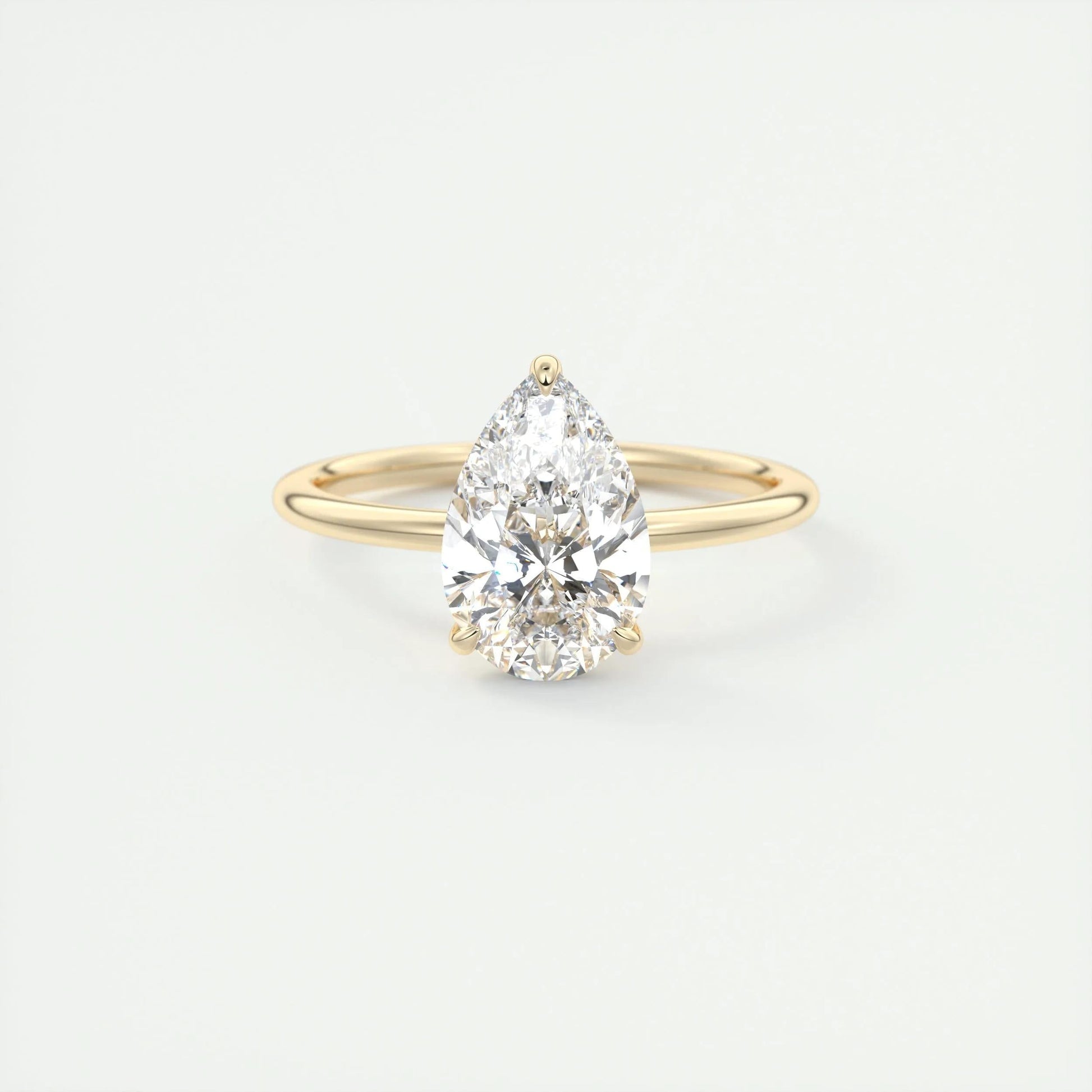 1.93 CT Pear Cut Solitaire Moissanite Engagement Ring 8