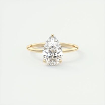 1.93 CT Pear Cut Solitaire Moissanite Engagement Ring 8