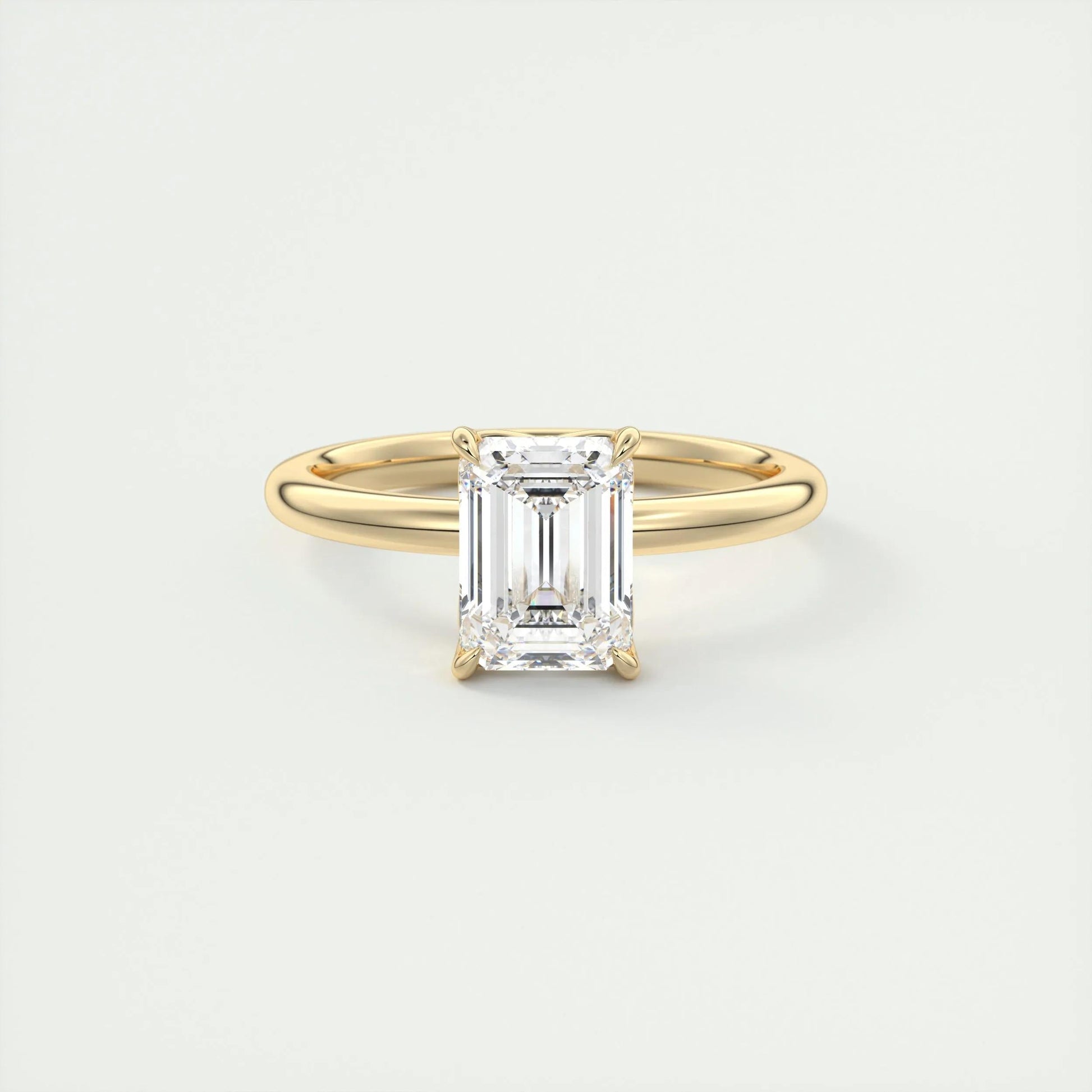 1.91 CT Emerald Cut Solitaire Moissanite Engagement Ring 8