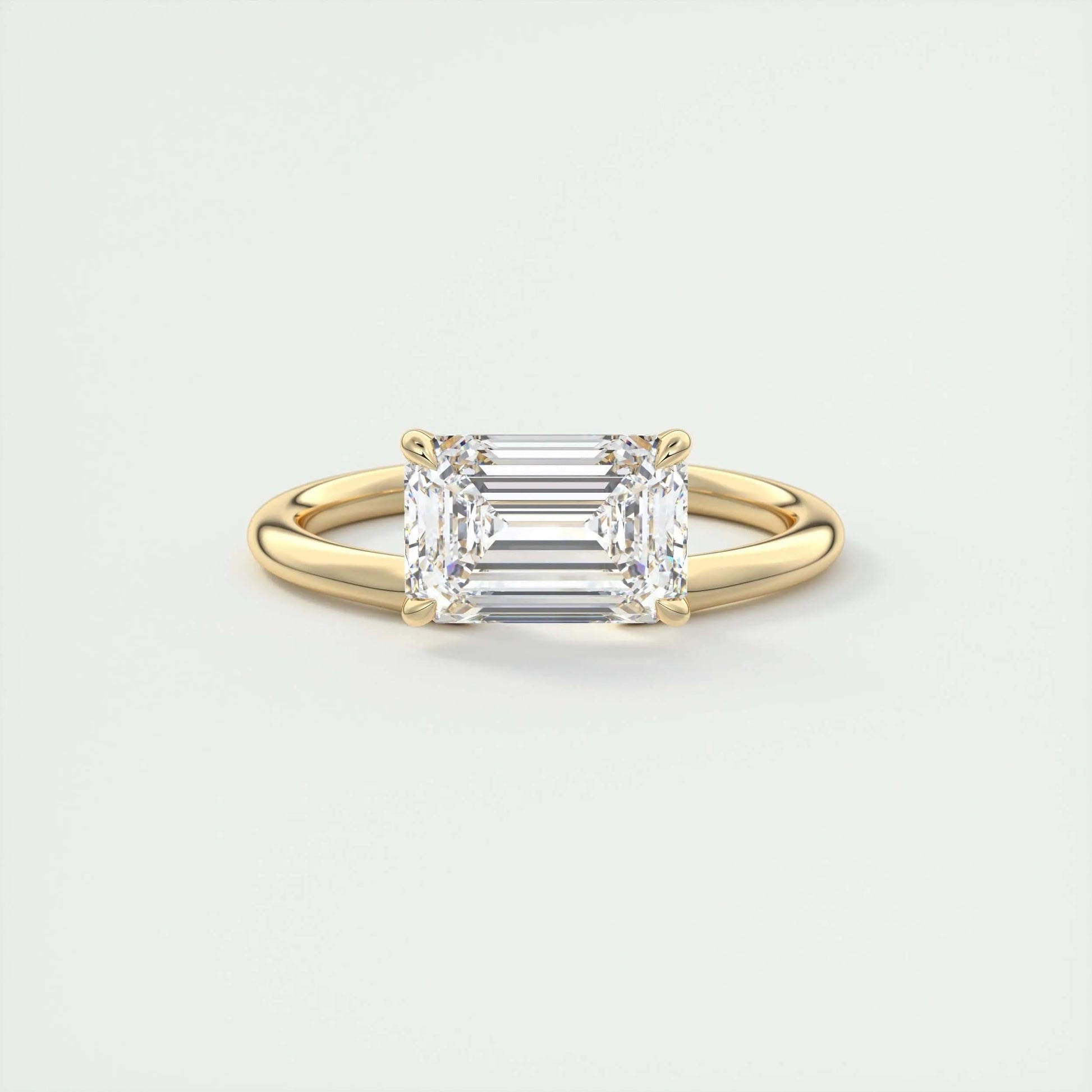 1.91 CT Emerald Cut Solitaire Moissanite Engagement Ring 8