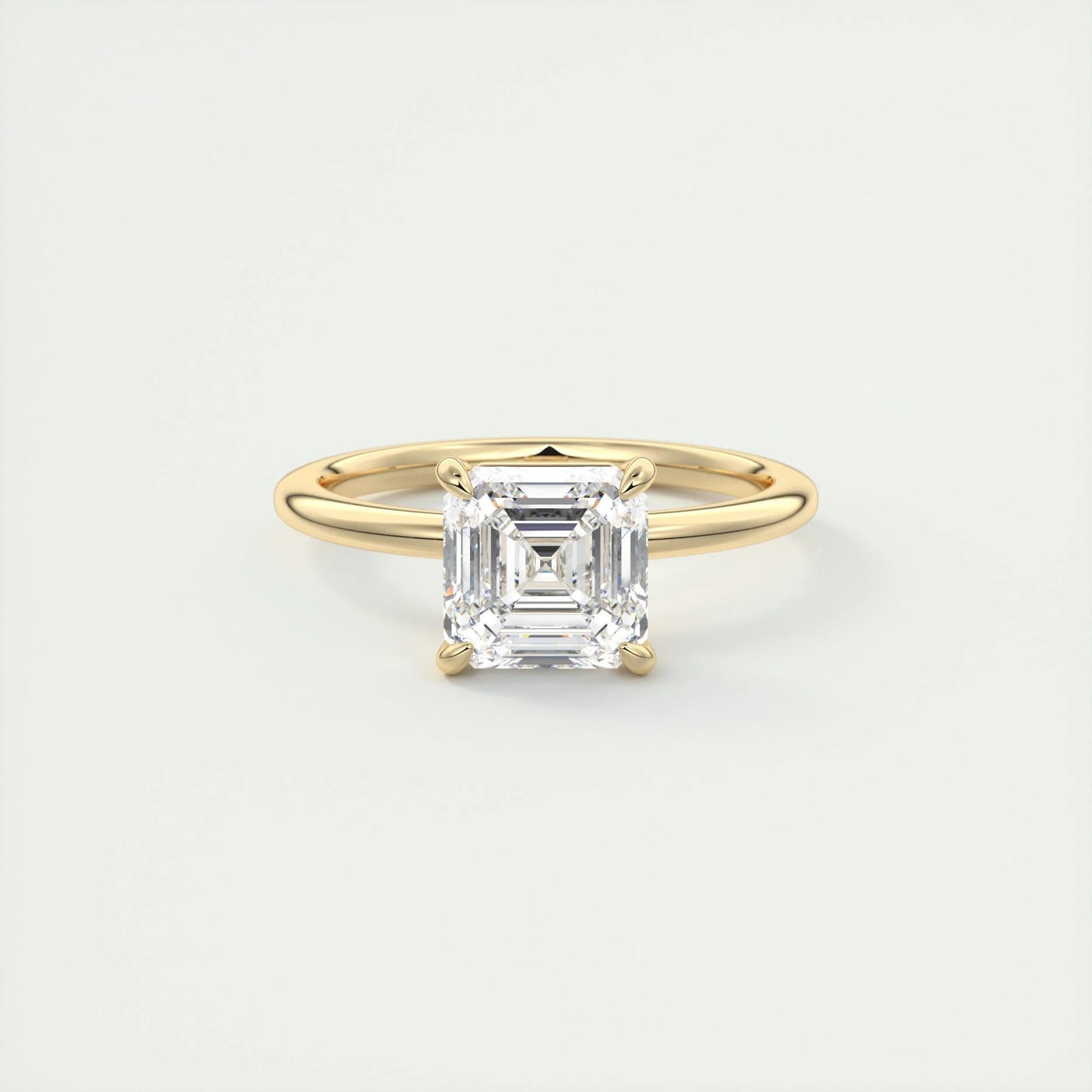 2.03 CT Asscher Cut Solitaire Moissanite Engagement Ring 22