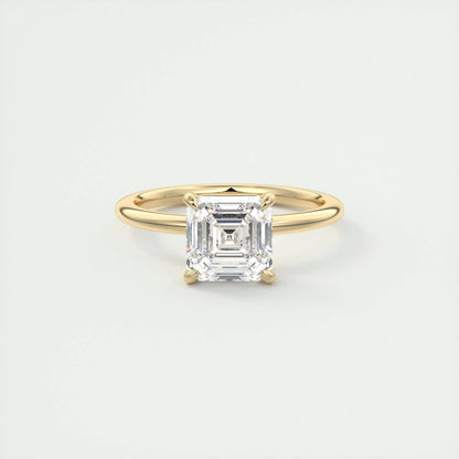 2.03 CT Asscher Cut Solitaire Moissanite Engagement Ring 22