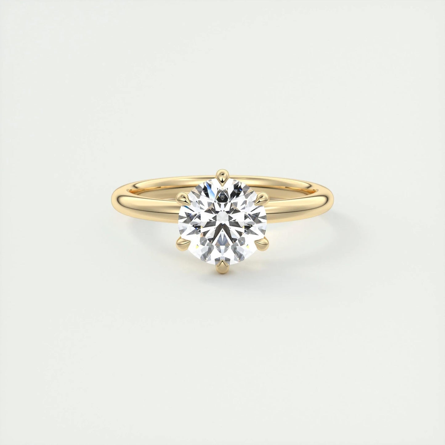 1.35 CT Round Cut Solitaire Moissanite Engagement Ring 8