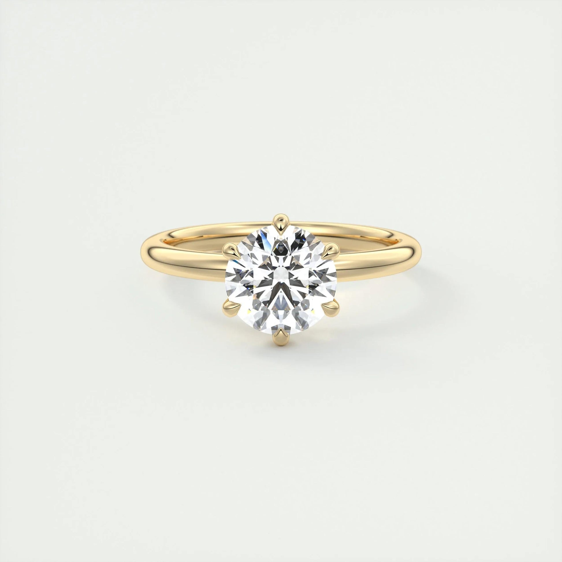 1.35 CT Round Cut Solitaire Moissanite Engagement Ring 8